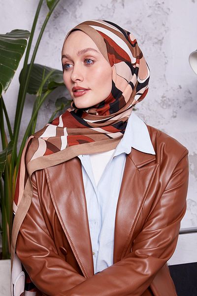 Levidor Royal Shawl με μοτίβο καφέ γάλακτος