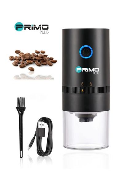 Primo Plus Portable Electric Coffee Grinder, USB Charging Automatic Cone Burr Grinder