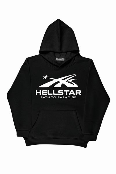 By Caspita Fashion Hanorac negru oversize unisex cu imprimeu Lenithra Hellstar