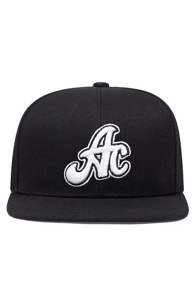 HatClub Exclusive Мъжка памучна хип-хоп шапка с бродирани черни букви и регулируем гръб