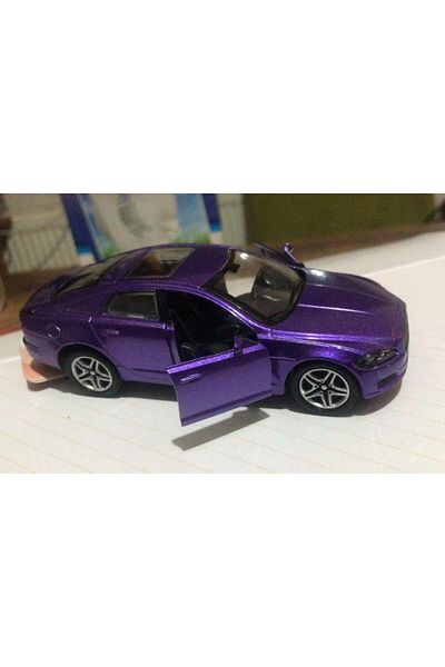Sunman Toy Metal Model Car Flip up Door 1/36 Pull Drop Purple
