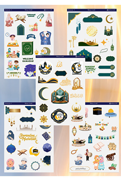 MirayDesign 5'Lİ RAMAZAN TEMALI 12*17 CM STİCKER SETİ