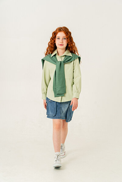 GİYİCEM TEKSTİL Дівчача сорочка з плісированою спинкою та деталями 3160