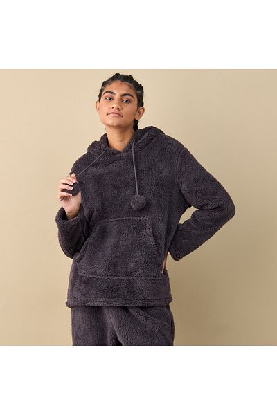 FAV Textured Long Sleeves Hoodie and Pyjama Set