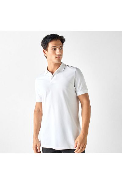 FAV Set of 2 - Textured Polo T-shirt with Short Sleeves and Button Closure