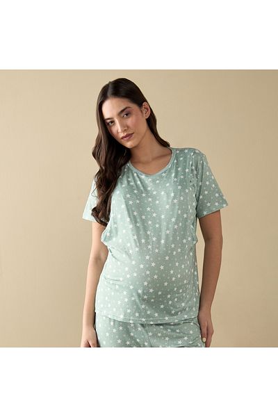 FAV All-Over Star Print Nursing T-shirt and Pyjama Set
