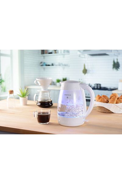ALSAIF Electric Glass Kettle, 2200w, White