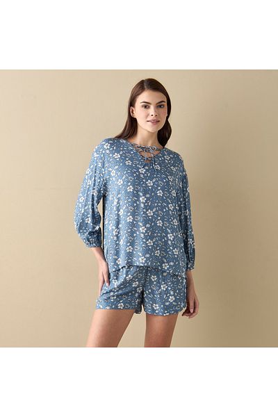 FAV All-Over Floral Print Top and Shorts Set