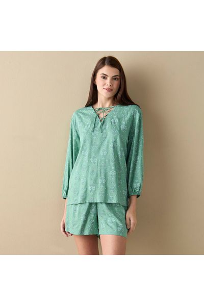 FAV All-Over Floral Print Top and Shorts Set
