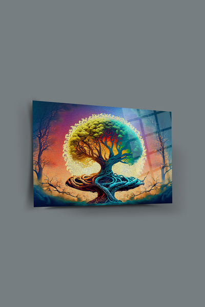 glassartdesign Pictură din sticlă Arborele Vieții 5 Pictură Modernă Pictură D...