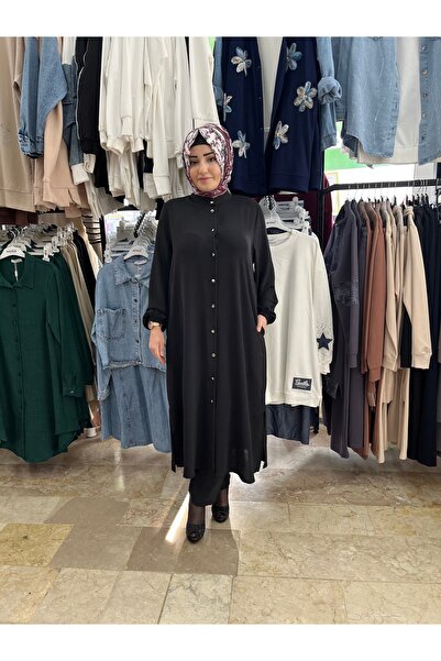 ERVA HAKİM YAKA DÜĞME DETAYLI AEROBİN KUMAŞ İKİLİ TESETTÜR TAKIM