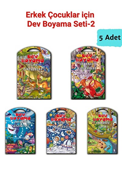 Yağmur Çocuk Erkek Çocuklar için Dev Boyama: Dinozor, Okyanus, Ejdarha, Uzay,...