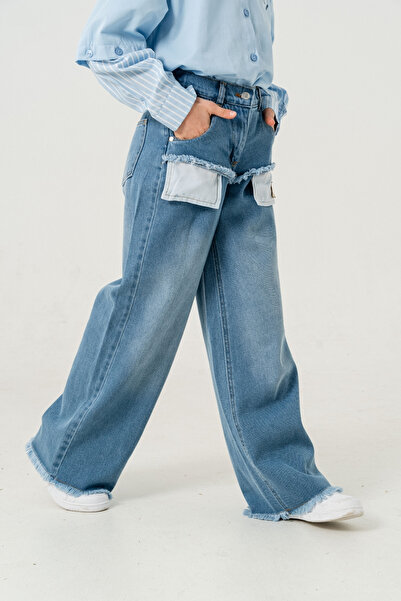 GİYİCEM TEKSTİL Blugi pentru fete cu căptușeală în exterior