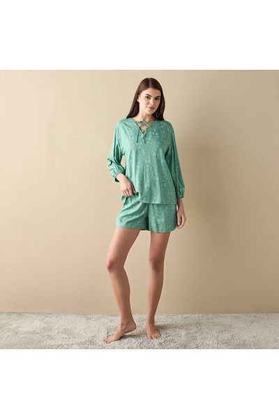 FAV All-Over Floral Print Top and Shorts Set