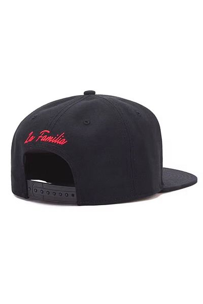 HatClub Exclusive Men's Black-Red Hip Hop Cap with Brooklyn Embroidery Adjustable Back Cotton