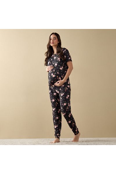 FAV All-Over Floral Print Nursing T-shirt and Pyjama Set