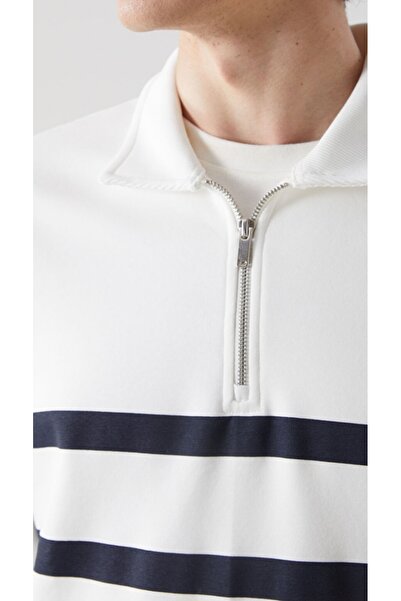 DEMOİSELLE Ανδρικό φούτερ με ριγέ γιακά πόλο