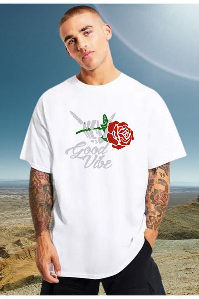 Frisson Good Vibes Printed Oversize Cotton T-shirt