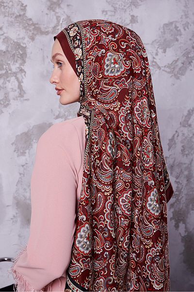 Levidor Şal regal floral etnic burgundy