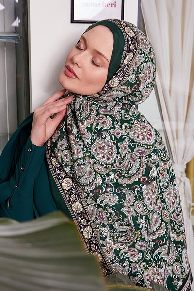 Levidor Σμαραγδένιο Ethnic Floral Royal Σάλι