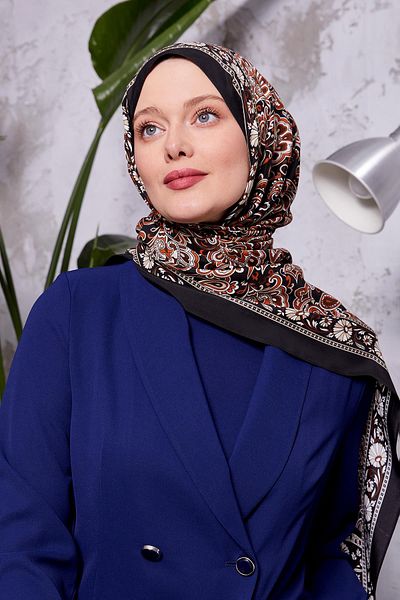 Levidor Μαύρο Ethnic Floral Royal Σάλι