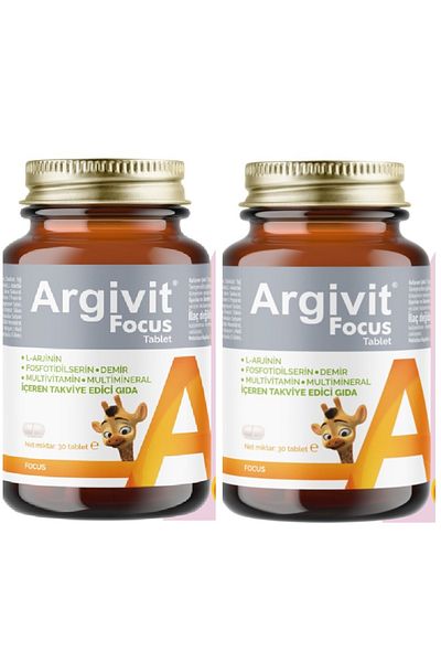 Argivit Focus Phosphatidylcerin and L-Arginine - Multivitamin and Multi-Mineral 30 Tablet Set