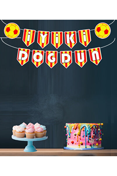 Hiras Dizayn 12 قطعة من لافتة راية لكرة القدم باللون الأصفر والأحمر، زينة بمو...