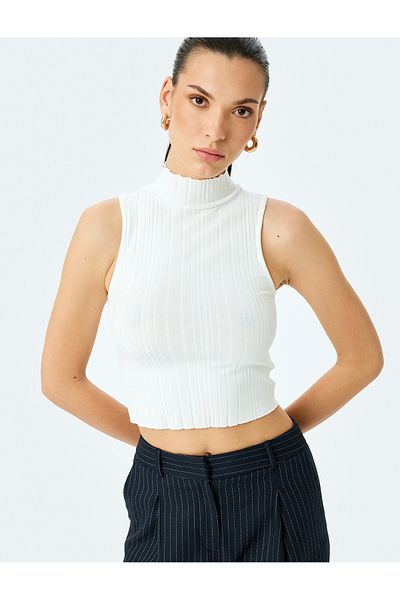 Koton Beige High Neck T-Shirt