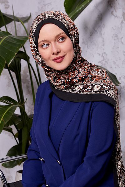 Levidor Μαύρο Ethnic Floral Royal Σάλι