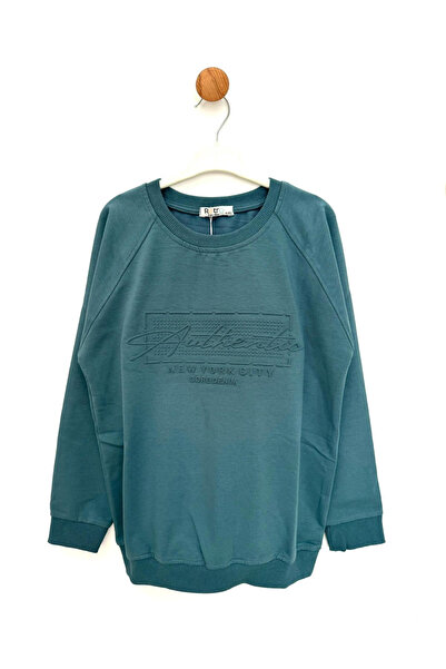 By Cwhr 100% Cotton 2 Thread Authentic Embroidery Printed Cuff Ribbed Sleeves Seasonal Boy's Sweatshirt