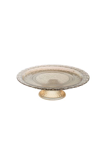 Byblos Turkish Glass Serving Platter With Base 32cm