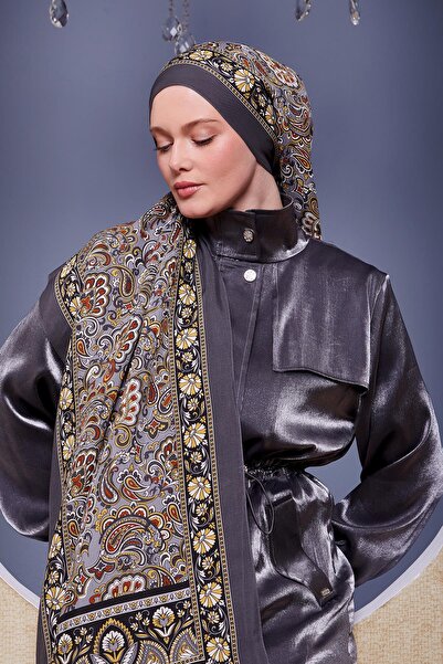 Levidor Антрацитовий етнічний квітковий шаль Royal