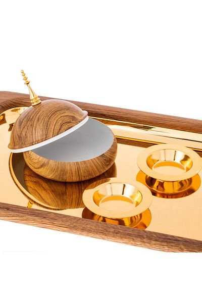 Dania Luxury Wooden Tray with Date Set 4 Pieces