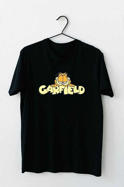 Frisson Garfield Printed Black T-shirt