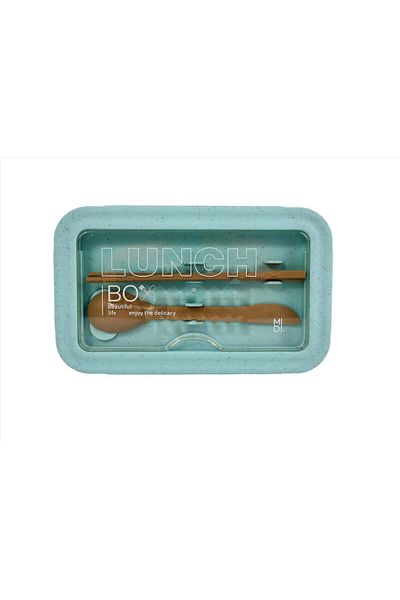 the midi 1000ml Simple Wheat Fiber Lunch Box with Cutlery - Healthy and Sustainable Design - 2 Sets