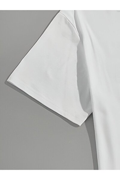 HOFFNUNG Unisex White Yellow Cat Illustration Drawing Tshirt