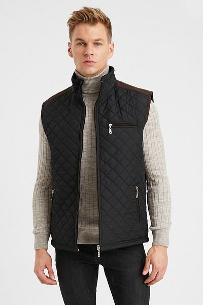 DYNAMO Men's Black Fleece Lined Quilted Vest