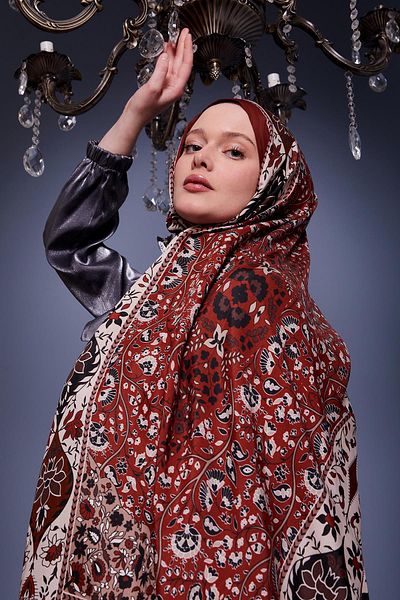 Levidor Şal regal cu model burgundy