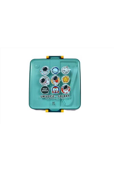 the midi 1300ml Astronaut Square Lunch Box with Cutlery - Modern and Innovative Design