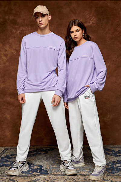 Superlife Men's Regular Fit Large Brrooklyn Printed Slim Sweatpants Spr25Ea02