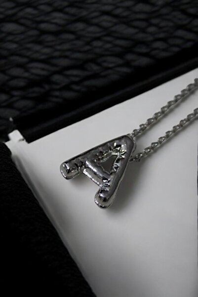 MakeWell Letter Design Simple Chain Letter Necklace Silver Color Letter Necklace