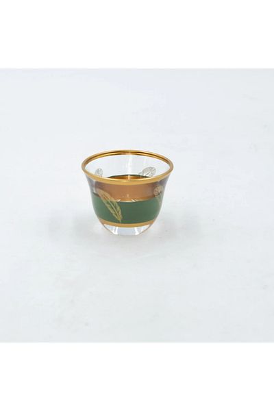 Dania Glass Cawa Cup Set 12 pcs Hand Made Gold Design