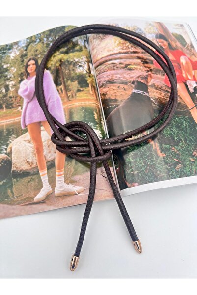 Descoin Düğüm Detaylı Kordon Kemer, Elbise Kemeri, Ceket Kemeri, Gömlek Kemeri