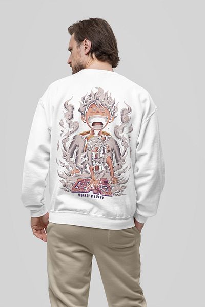 SEVBANO Monkey D. Luffy Gear 5 Printed Unisex Oversize Anime Sweatshirt