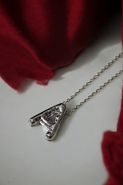 MakeWell Letter Design Simple Chain Letter Necklace Silver Color Letter Necklace