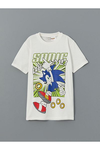 LC Waikiki New Season Crew Neck Sonic Printed Boy's T-Shirt - S52792Z4