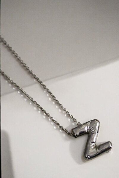MakeWell Letter Design Simple Chain Letter Necklace Silver Color Letter Necklace