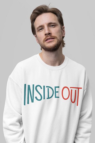 SEVBANO Insiide Out Cartoon Printed Unisex Oversize Reverse Face Sweatshirt