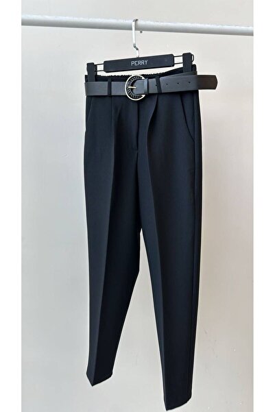 Fast Perry ATLAS BEL LASTİKLİ KEMERLİ HAVUÇ MODEL SİYAH PANTOLON