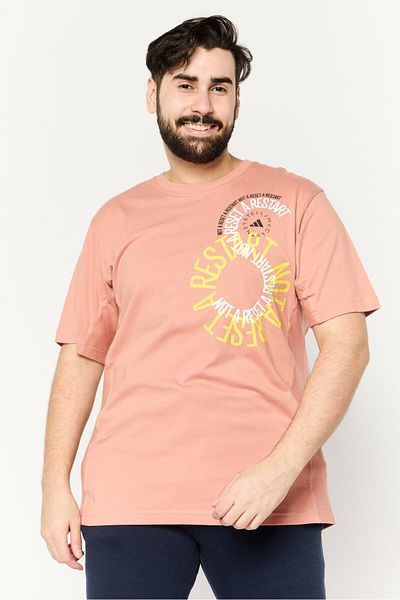 adidas Men Sportswear Fit Short Sleeves Outdoor T-Shirt, Blush